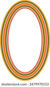 A retro striped ellipse shape border design element.