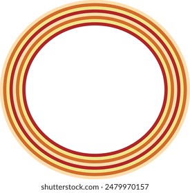 A retro striped ellipse shape border design element.