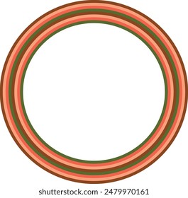 A retro striped ellipse shape border design element.