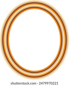 A retro striped ellipse shape border design element.