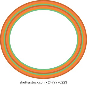 Elemento de diseño de borde con forma de elipse rayada retro.