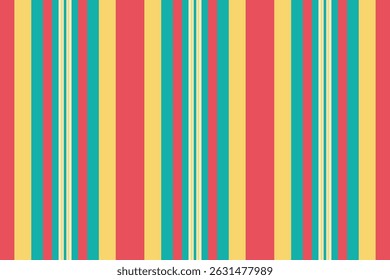 Retro striped pattern with coral, turquoise, and cream. Seamless vector design ideal for backgrounds, textiles, branding, or digital art projects needing a colorful, vintage vibe.
