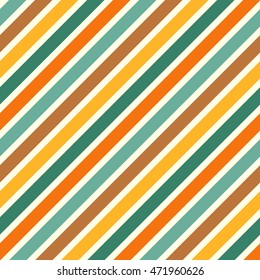 Retro striped seamless pattern. Colorful geometric background. Autumn colors. Vector illustration.