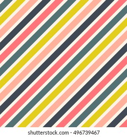 Retro striped seamless pattern. Colorful geometric background. Vintage colors. Vector illustration.