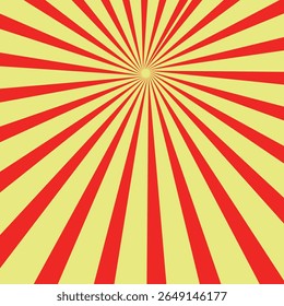 Retro stripes background. Red green pattern. Radiating festive design.