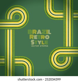 Retro stripes in Brazil color.