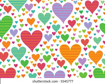 retro stripes candy hearts (vector)