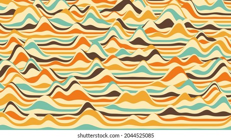 Retro rayas fondo colorido distorsionado. Fondo de rizo procesal con efecto de ilusión óptica