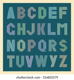 Retro stripes  fonts ,trendy elegant retro style . Vector design.
