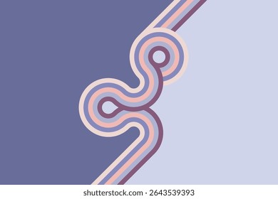 Retro stripes looping across a minimalist abstract background
