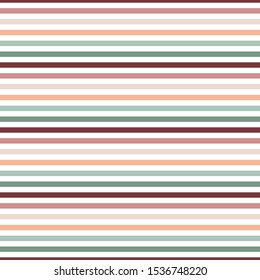 Retro Stripes Seamless Pattern - Classic horizontal stripes repeating pattern design in retro colors