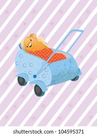 Retro stroller for the doll