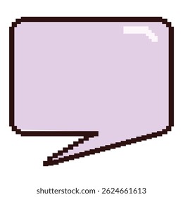 Retro style 8 bit pixel art speech bubble is providing copy space for communicating your message