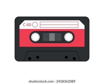 Retro style of the 90s. Realistic old-school sound recording technology. Audio cassettes of the 90s. Vector illustration