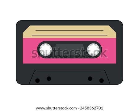 Retro style of the 90s. Realistic old-school sound recording technology. Audio cassettes of the 90s. Vector illustration