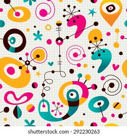 retro style abstract art note book paper seamless pattern