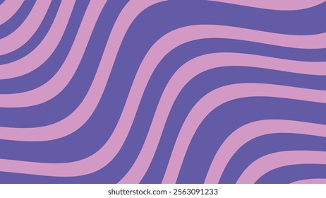 Retro style abstract background with pink and blue wave lines