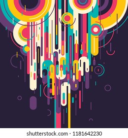 Retro style abstract composition. Vector illustration.