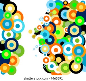 estilo retro, diseño abstracto con círculos