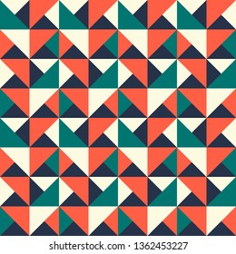 Retro style abstract geometric colored seamless pattern.