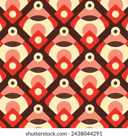 Retro style abstract geometric colored seamless pattern