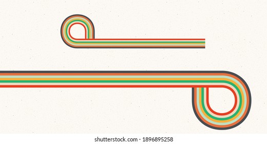 Retro style, Abstract simple banner 70s, 1970, retro lines on grunge background. Stylish minimal template design for headline. Vector background