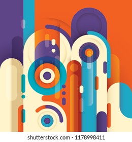 Retro style abstraction in color. Vector illustration.