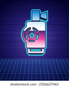Retro style Air horn icon isolated futuristic landscape background. Sport fans or citizens against government and corruption. 80s fashion party. Vector