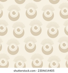 Retro style all-seeing eye minimalist seamless pattern. T