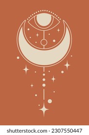Retro style all-seeing eye print minimalist wall art.