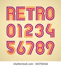 Números de alfabeto de estilo retro. Vector.