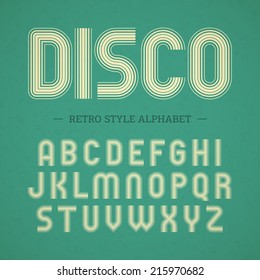 Retro style alphabet. Vector.