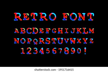 Retro style alphabet. Vector illustration