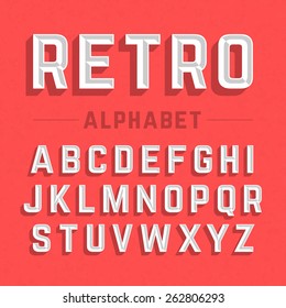 Retro style alphabet vector illustration