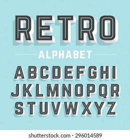 Retro Style Alphabet Vector Illustration