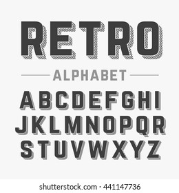 Retro style alphabet vector illustration