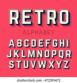 Retro style alphabet vector illustration