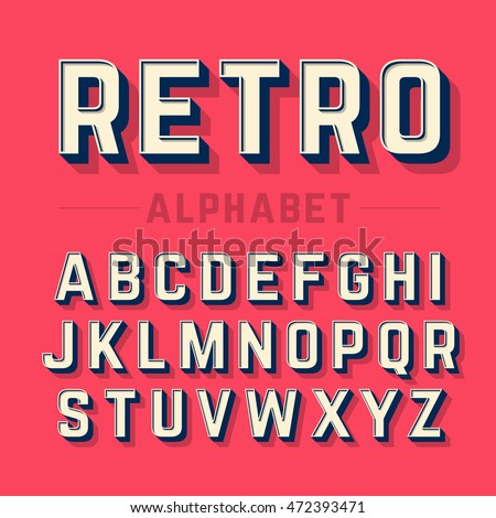 Retro style alphabet vector illustration