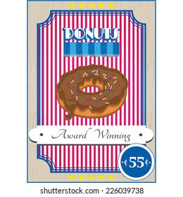 Retro style American donut poster