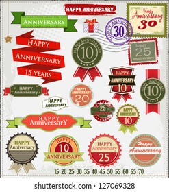 Retro style anniversary sign collection