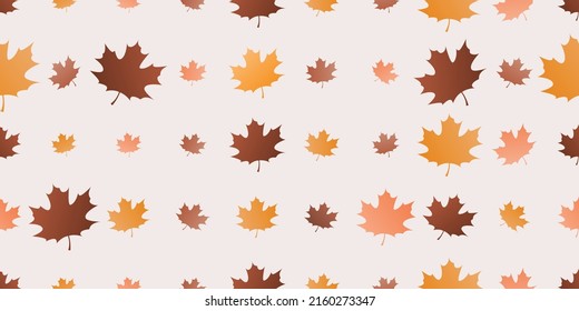 Retro Style Autumn Leaf Pattern Background Design, Rows of Many Colorful Fallen Leaves, Texture, Wallpaper Template for Web in Editable Vector Format
