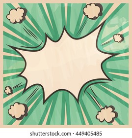 Retro style Background. Boom comic book explosion, beautiful vintage abstract template with copy space