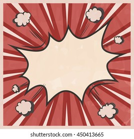 Retro style Background. Boom comic book explosion, beautiful vintage abstract template with copy space