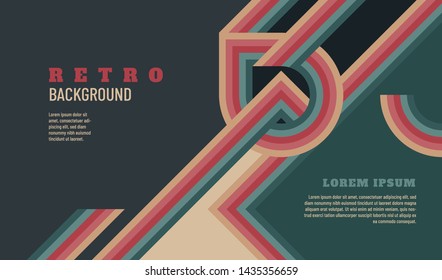 Retro style background design with headline, typography and geometric abstraction. Vector illustration.