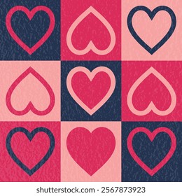 Retro style background with heart. Design for Valentine’s Day, Mother’s Day and Women’s Day. Vector illustration
