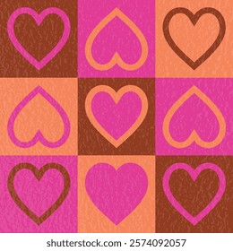 Retro style background with heart. Pattern design for Valentine’s Day, Mother’s Day and Women’s Day. Vector illustration