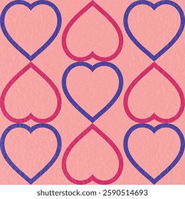 Retro style background with heart. Pattern design for Valentine’s Day, Mother’s Day and Women’s Day. Vector illustration