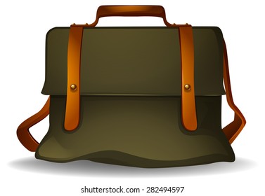 Retro style bag on the white background