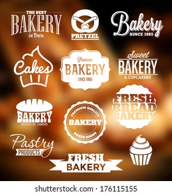 Retro Style Bakery Badges And Labels