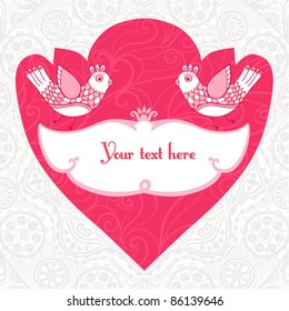 Retro style banner with bird and frame for your text .Vintage illustration of bird, can be used as web page decoration. Bird on frame with place for your text.